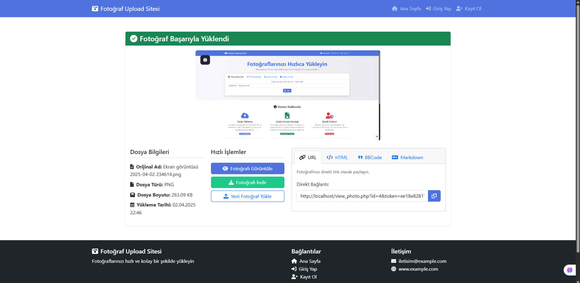 FotoUpload -  Fotoğraf Upload   Ücretsiz Script