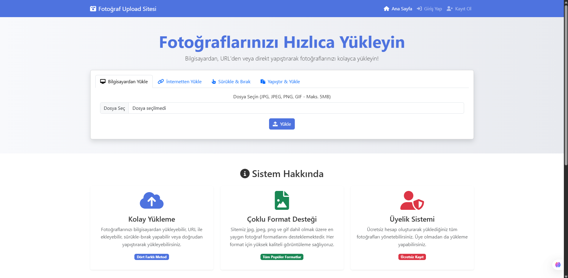 FotoUpload -  Fotoğraf Upload   Ücretsiz Script