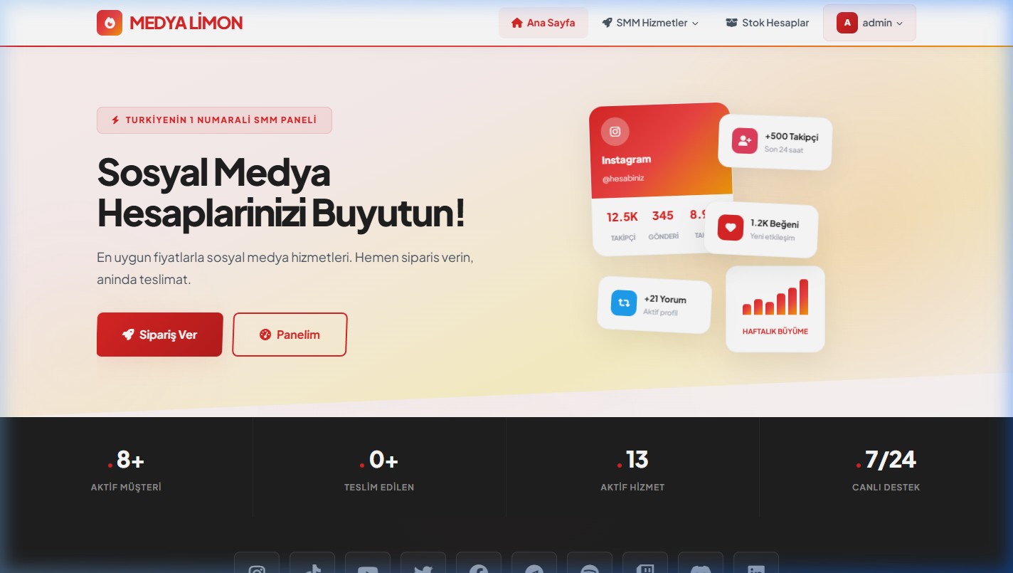 Limon Bahçesi — Yeni Nesil Sosyal Medya Paneli - proje ekran görüntüsü